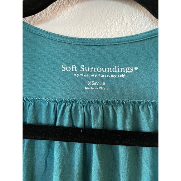 Soft Surroundings Cardigan Teal‎ Blue XS Soft Flowy Open Front - Picture 2 of 3